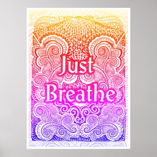 Just Breathe – Kalmerende Mandala-Geïnspireerd Poster (Voorkant)