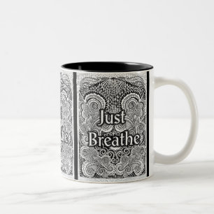 Just Breathe – Kalmerende Mandala-Geïnspireerd Tweekleurige Koffiemok