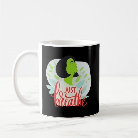 Just Breathe Mindfulness Quote Mug for Daily Calm Koffiemok (Links)