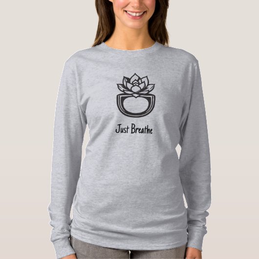 Just Breathe Minimalist Succulent Lotus Graphic |  T-shirt (Voorkant)