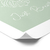 Just Breathe Monstera Leaf Line Art  Poster (Hoek)