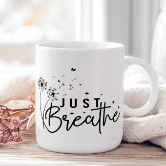 "Just Breathe" Paardenbloem Vlinder Koffiemok
