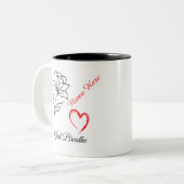Just Breathe Personalized  Tweekleurige Koffiemok (Voorkant links)