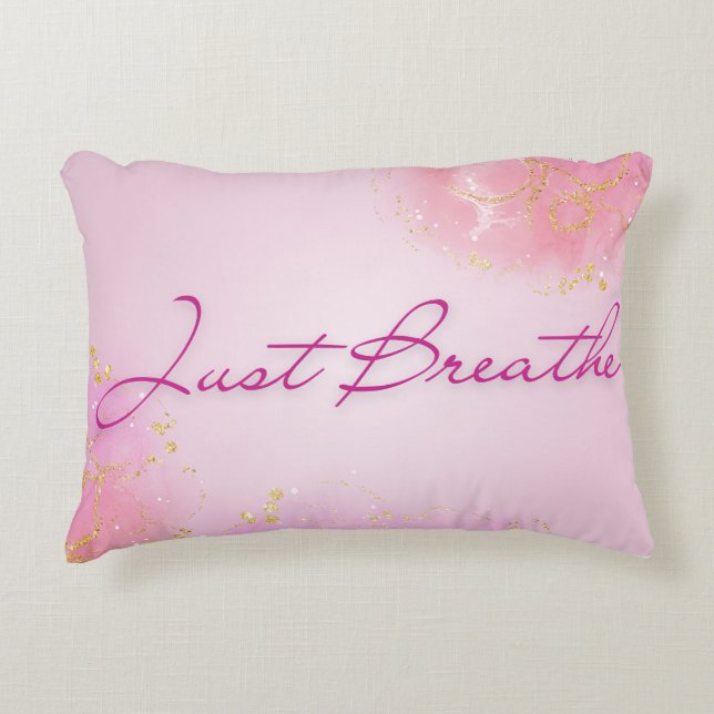 Just Breathe - Pink Serenity Gift Accent Kussen (Voorkant)