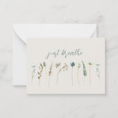 "Just Breathe" Self Care Wildflower Floral Notitiekaartje (Voorkant)