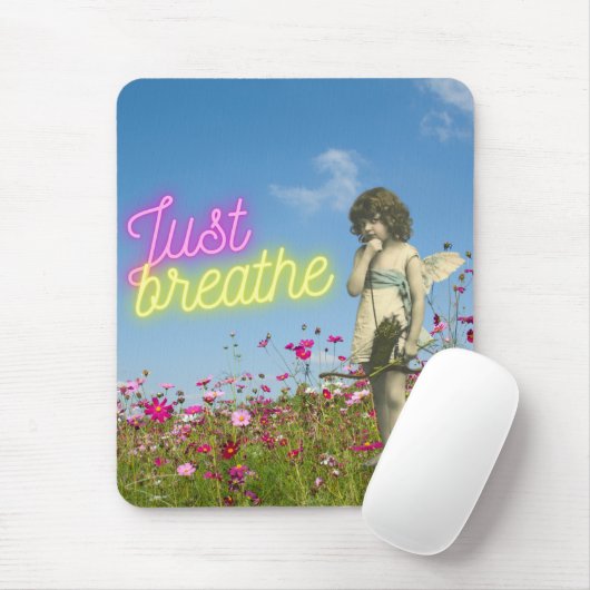 Just Breathe Vintage Engel Altered Art Muismat (Met muis)