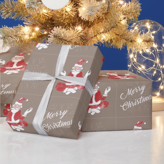 Just Breathe Yoga Kerstman Cadeaupapier (Feestdagen)