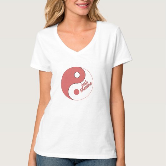 "Just Breathe - Zen Design T-shirt voor dames" (Voorkant)