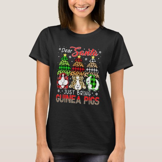 Just Bring Guinea Pigs Three Leopard Plaid Rodents T-shirt (Voorkant)