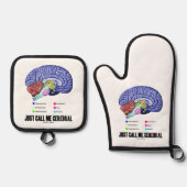 Just Call Me Cerebral Brain Anatomy Humor Ovenwant & Pannenlap Set (Voorkant)