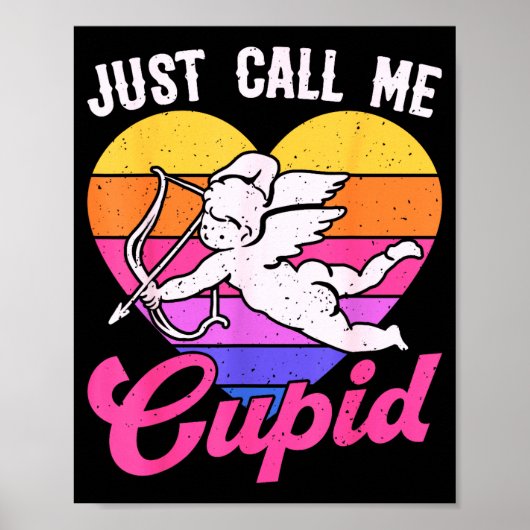 Just Call Me Cud Valentine Cute Arrow Heart Couple Poster (Voorkant)