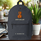 Just Cellin Cellist Muzikant Gag Novelty Bedrukte Rugzak