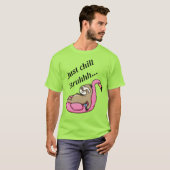 Just Chill Bruh Sloth Flamingo T-shirt (Voorkant volledig)