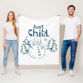 Just Chill Playful Christmas Fleece Deken