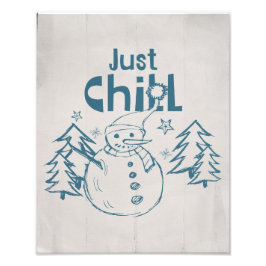 Just Chill Playful Christmas Foto Afdruk
