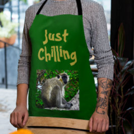 "Just Chilling" Green Monkey Print Schort