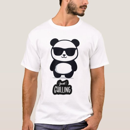 Just Chilling Panda Relaxed & Cool Vibes T-shirt (Voorkant)
