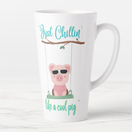 Just Chilling - Pig Quote Latte Mok (Rechts)