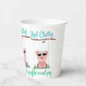 Just Chilling - Pig Quote Papieren Bekers (Achterkant)