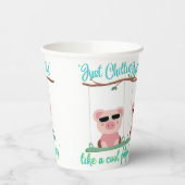 Just Chilling - Pig Quote Papieren Bekers (Links)