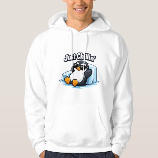 JUST CHILLING PINGUIN Throw Pillow Hoodie (Voorkant)