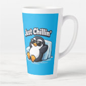 JUST CHILLING PINGUIN Throw Pillow Latte Mok (Rechts)