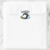 JUST CHILLING PINGUIN Throw Pillow Ronde Sticker (Tas)