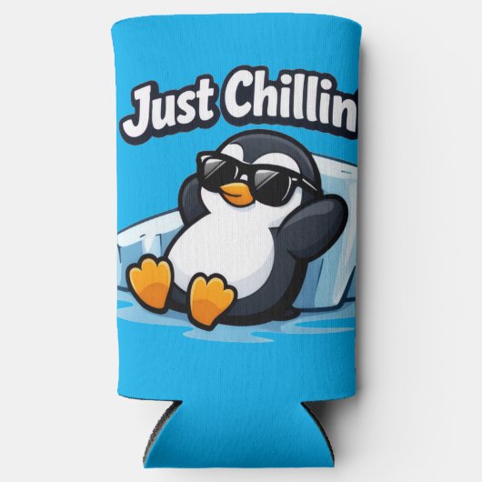 JUST CHILLING PINGUIN Throw Pillow Seltzer Blikjeskoeler (Voorkant)