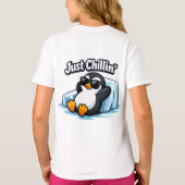 JUST CHILLING PINGUIN Throw Pillow T-shirt (Achterkant)