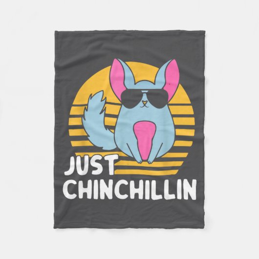 Just Chinchillin Pet Lover Animal Vintage  Fleece Deken (Voorkant)