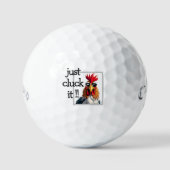 Just Cluck It Golf Balls - Funny Rooster Pun Golfballen (Voorkant)
