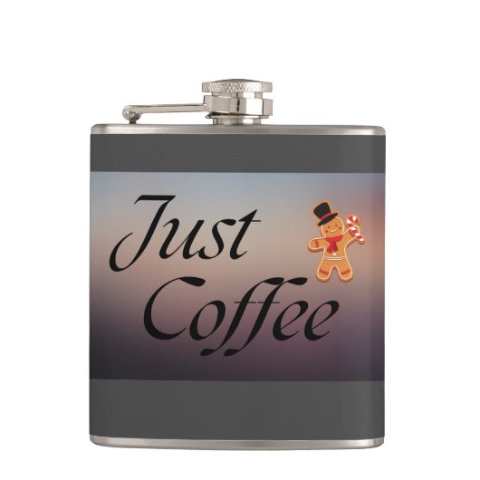 "Just Coffee" quote, kolf, humor, feestdagen Heupfles (Voorkant)