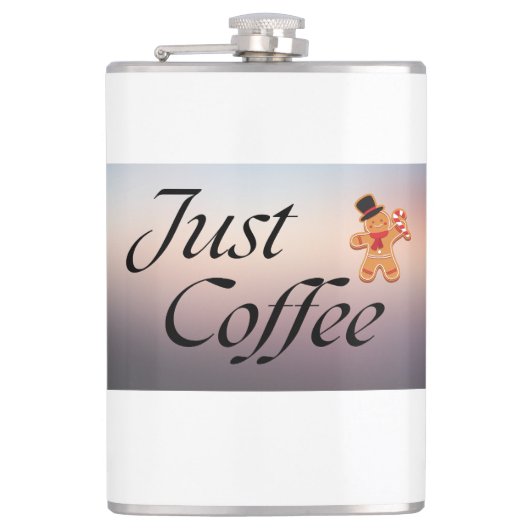 "Just Coffee" quote, kolf, humor, feestdagen Heupfles (Voorkant)
