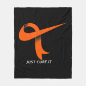 Just Cure It Orange Ribbon Leukemia Awareness Fleece Deken (Voorkant)