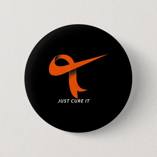 Just Cure It Orange Ribbon Leukemia Awareness Ronde Button 5,7 Cm (Voorkant)