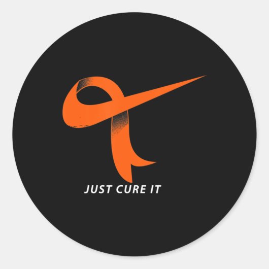 Just Cure It Orange Ribbon Leukemia Awareness Ronde Sticker (Voorkant)