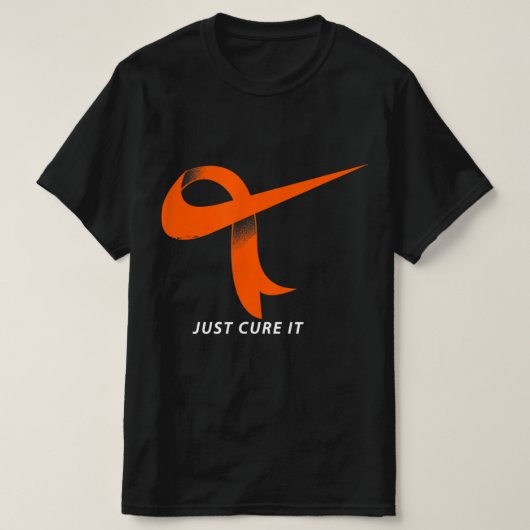 Just Cure It Orange Ribbon Leukemia Awareness T-shirt (Design voorkant)