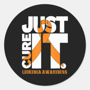 Just Cure Leukemia Awareness Ribbon Men Women Kid Ronde Sticker