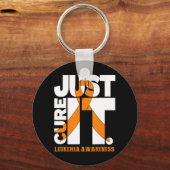 Just Cure Leukemia Awareness Ribbon Women Kid Sleutelhanger (Voorkant)
