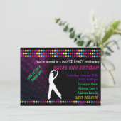 Just Dance-feest Disco-bal uitnodiging (Staand voorkant)