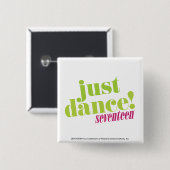 Just Dance - Green Vierkante Button 5,1 Cm (Voorkant /achterkant)