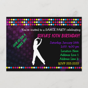 Just Dance Party Disco Bal Uitnodiging