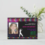 Just Dance Party Disco Ball Photo Party Uitnodigin Kaart (Staand voorkant)