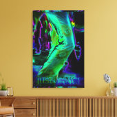 Just Dance Psychedelische Kleuren Gewikkeld Canvas Afdruk (Insitu (Woonkamer))