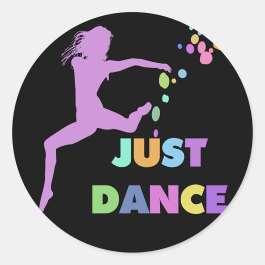 JUST DANCE RONDE STICKER (Voorkant)
