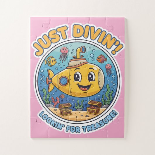 Just Divin'! Lookin' For Treasure! - Cheerful Legpuzzel (Verticaal)