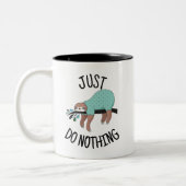 Just Do Nothing Sloth Tweekleurige Koffiemok (Links)