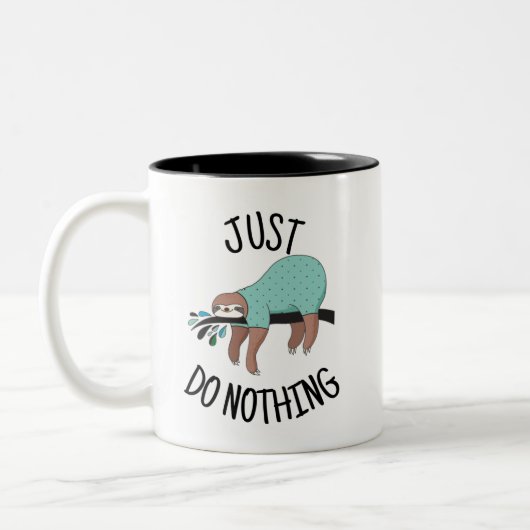 Just Do Nothing Sloth Tweekleurige Koffiemok (Links)