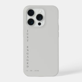 Just Engaged Minimalist Typography Dove Grey iPhone 15 Pro Case