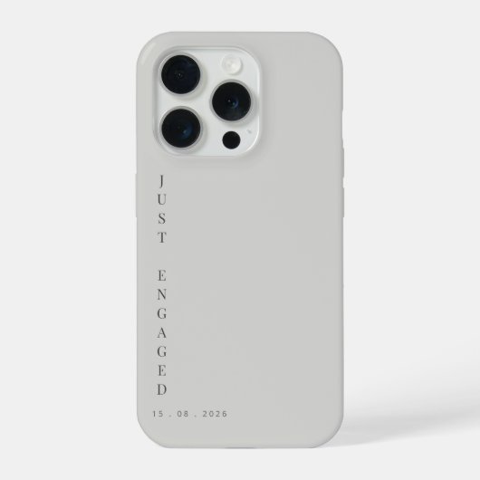 Just Engaged Minimalist Typography Dove Grey iPhone Hoesje (Achterkant)